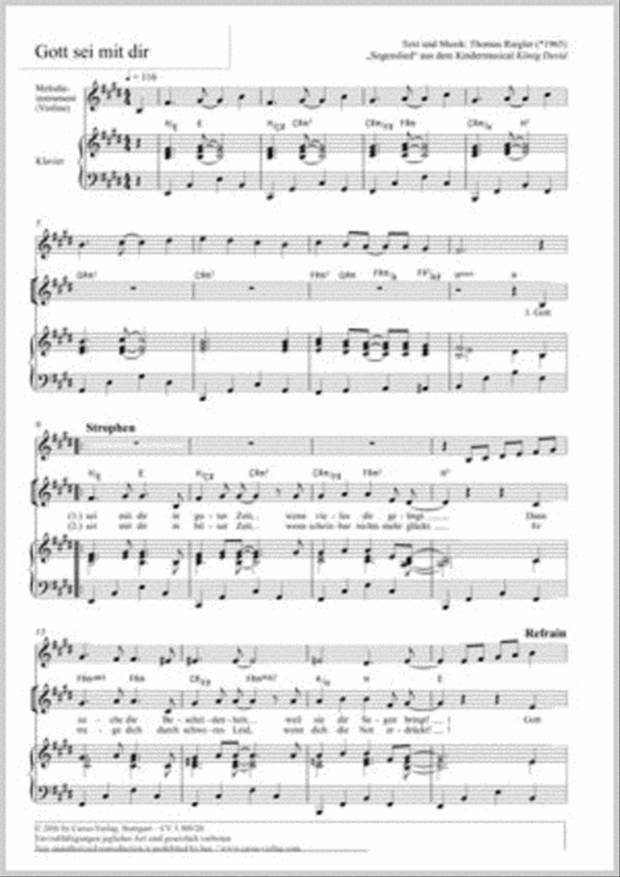 Gott sei mit dir Unison Choir scores gallery preview page 1