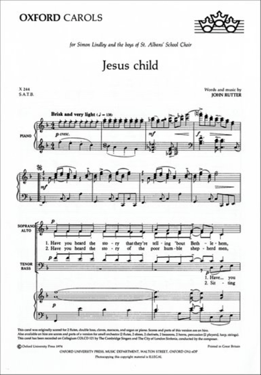 Jesus Child Jesus Child 4-Part scores gallery preview page 1