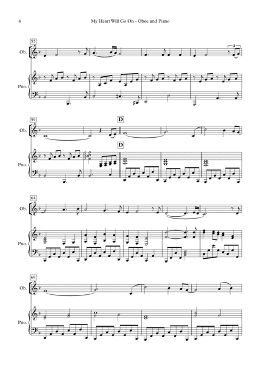 My Heart Will Go On (love Theme From 'titanic') Piano scores gallery preview page 4