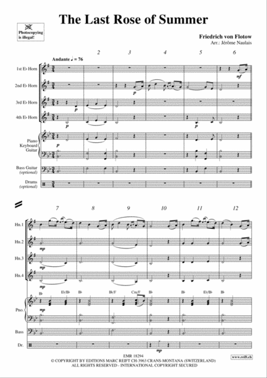 The Last Rose Of Summer Horn scores gallery preview page 3