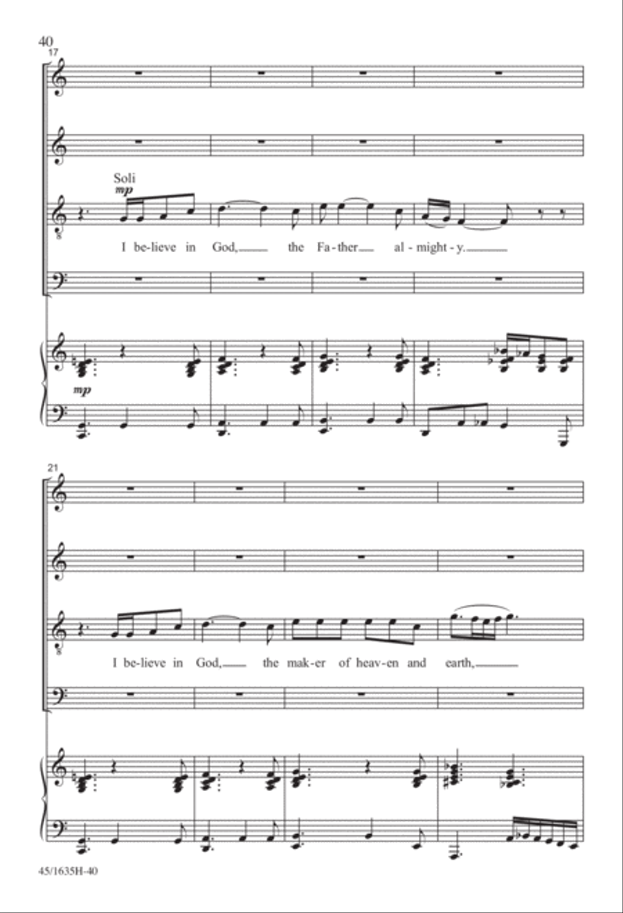 Mass: A Celebration of Love and Joy 4-Part scores gallery preview page 20