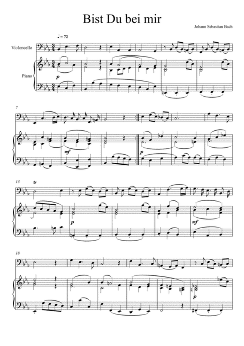 Johann Sebastian Bach - Bist du bei mir (Violoncello Solo) image number null