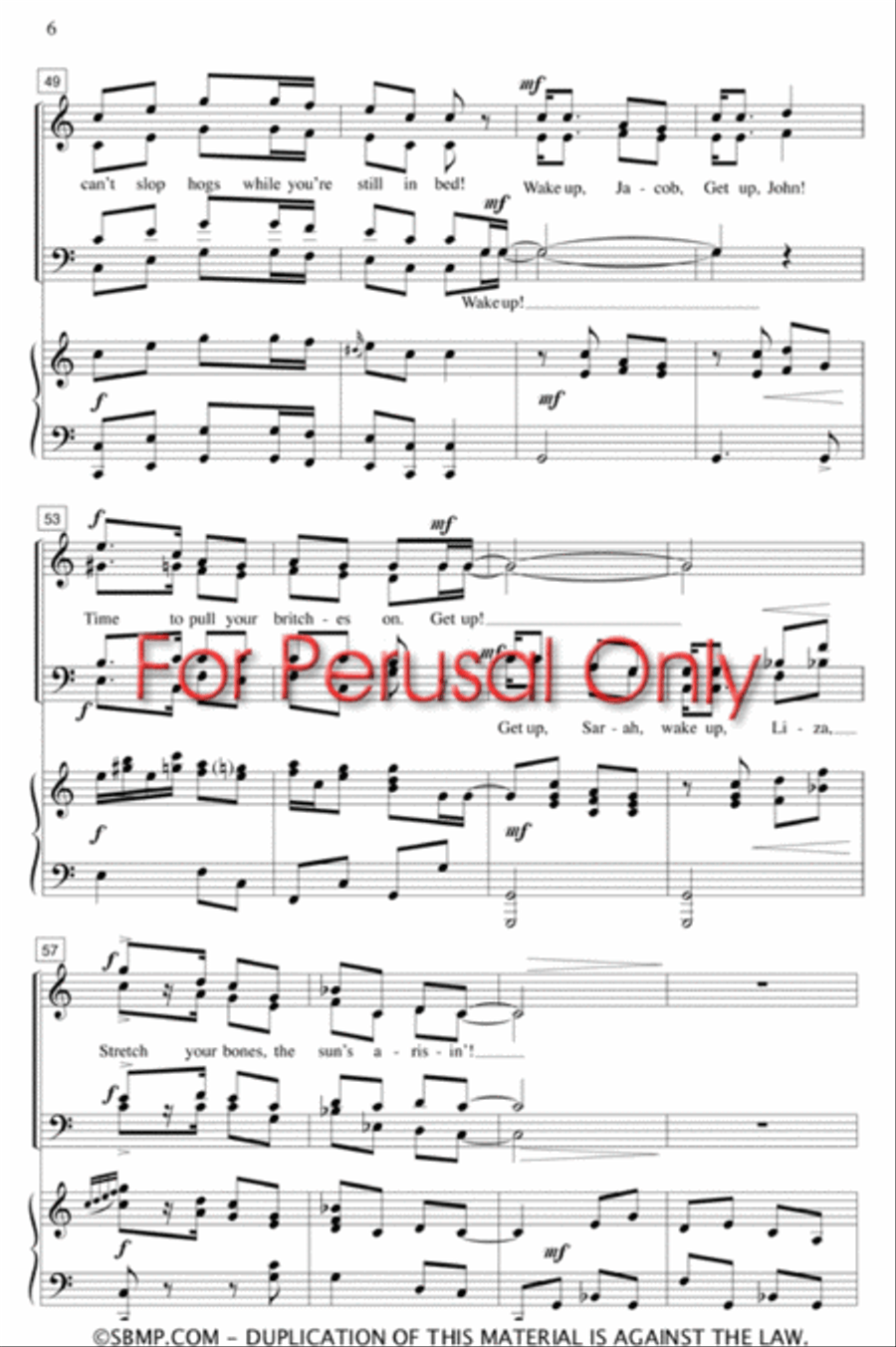 Sun's A-Risin' - SATB Octavo 4-Part scores gallery preview page 6