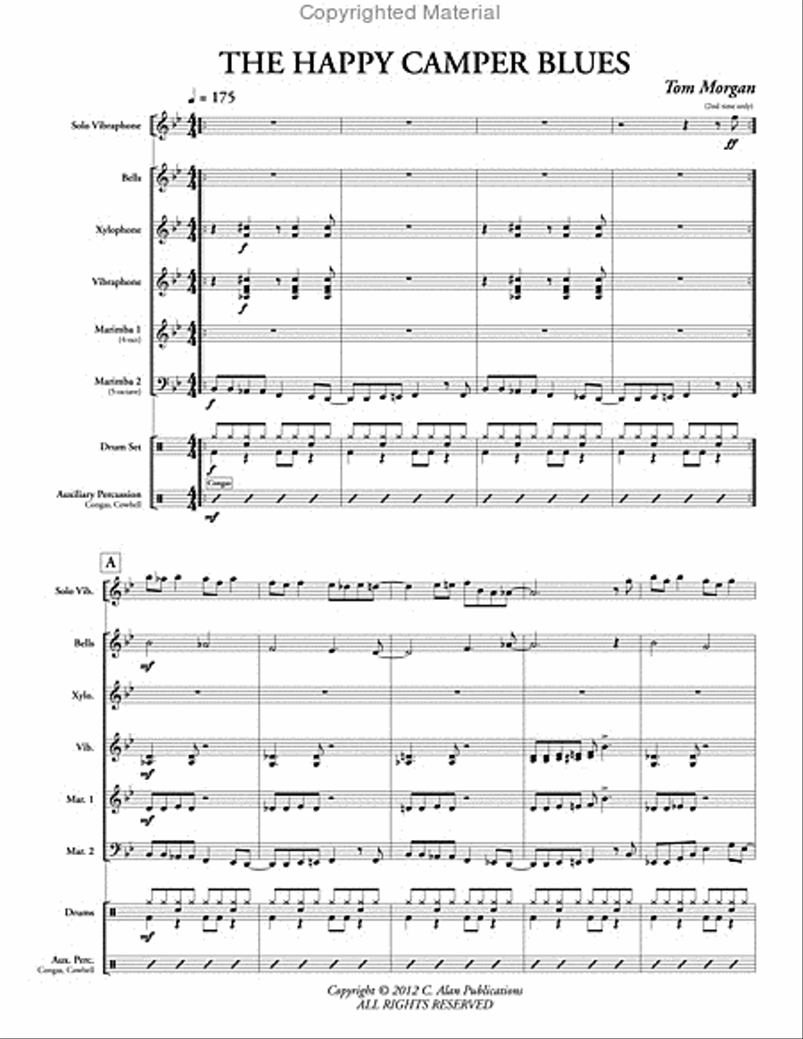 Happy Camper Blues, The (score & parts) Percussion Ensemble scores gallery preview page 2