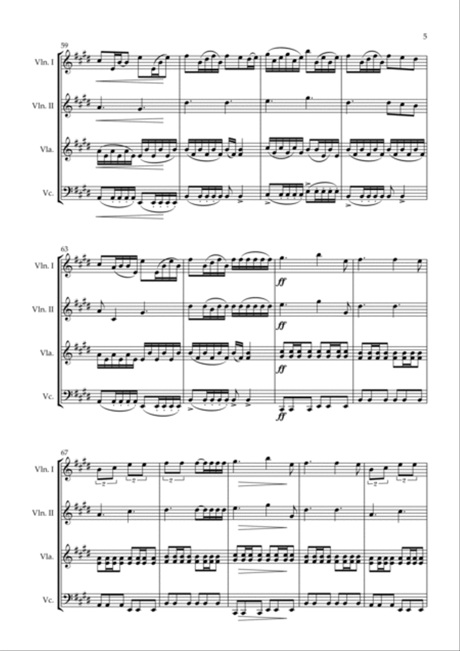 Your Hand In Mine String Quartet scores gallery preview page 5