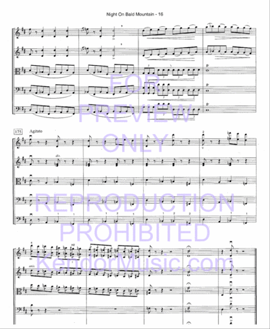 Night On Bald Mountain (Full Score) String Orchestra scores gallery preview page 19