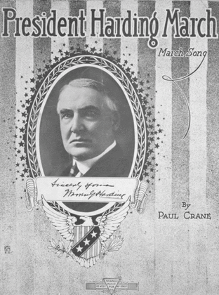 Book cover for President Harding March. March Song