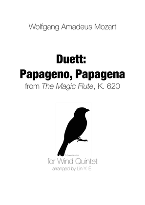 Book cover for Mozart - Duett Papageno, Papagena - for Wind Quintet