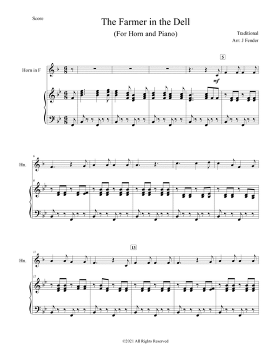 The Farmer in the Dell (Easy) (For Horn in F and Piano)