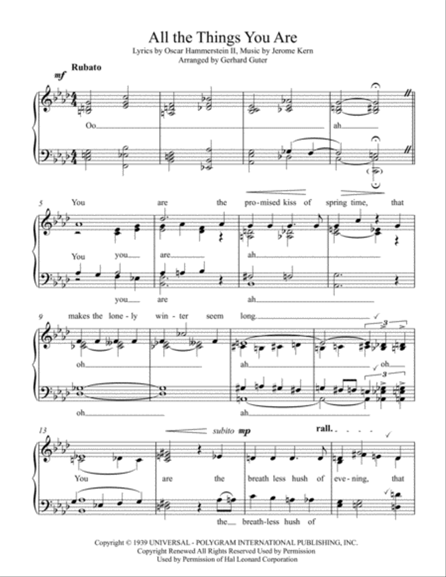 All The Things You Are A Cappella scores gallery preview page 1