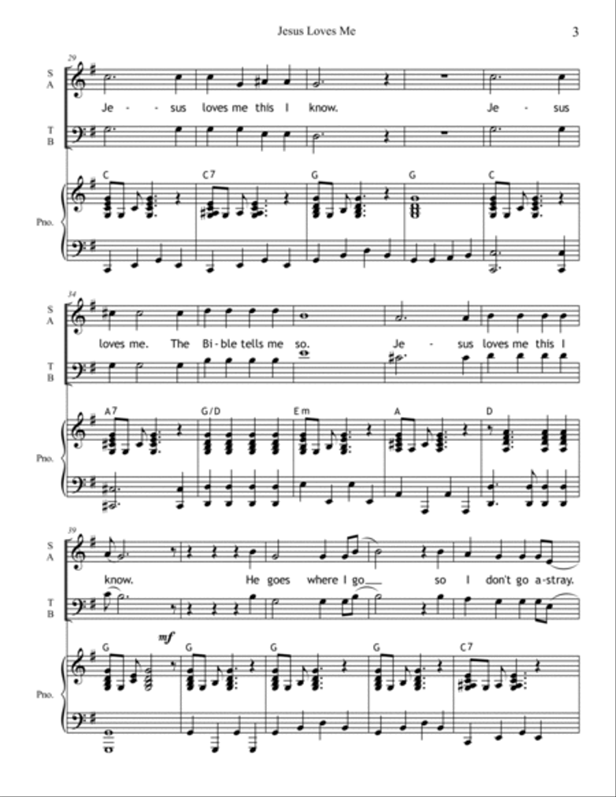 Jesus Loves Me 2 Part 3-Part scores gallery preview page 4