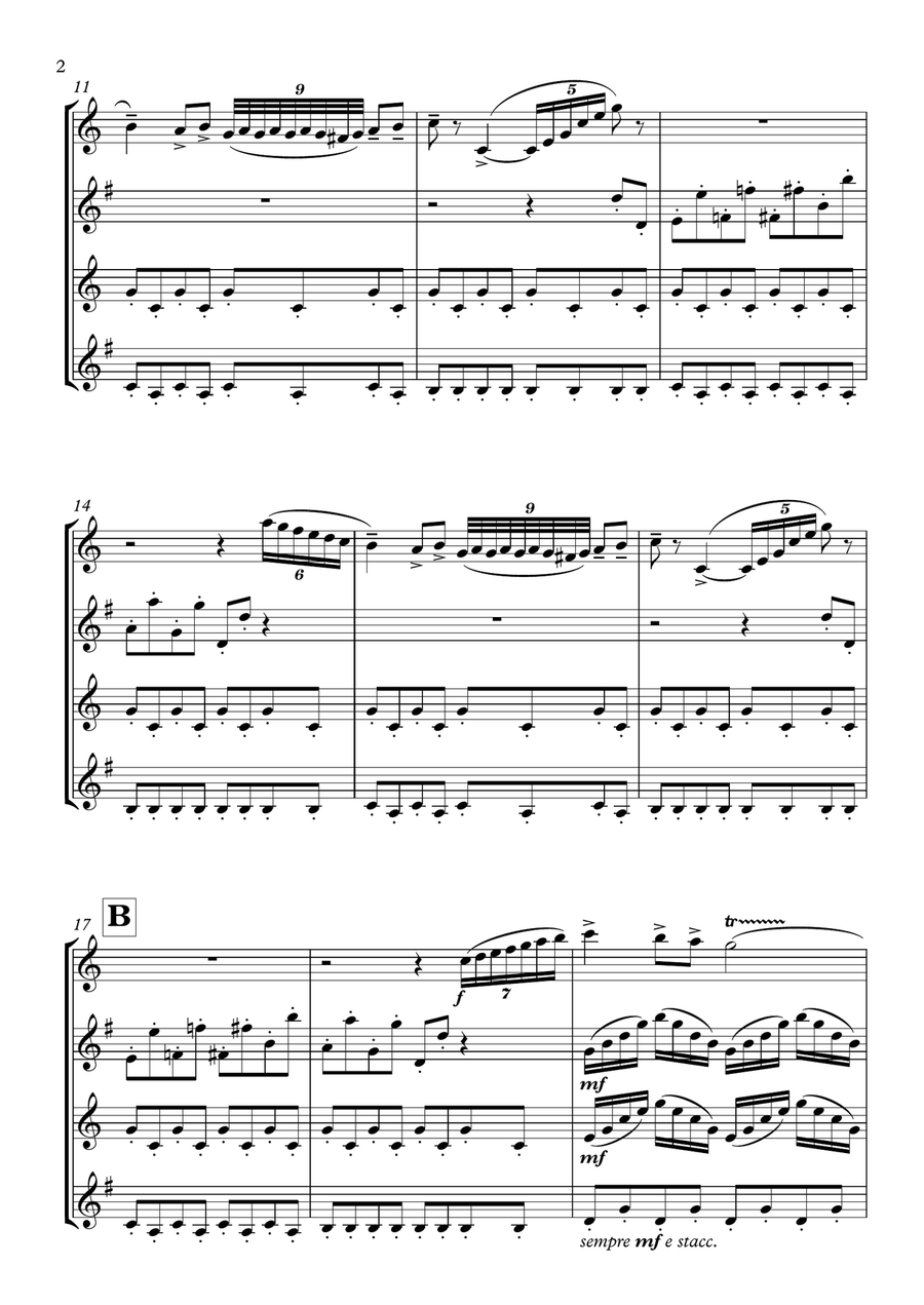 La suite de El cascanueces - 6. Danza china Woodwind Quartet scores gallery preview page 2