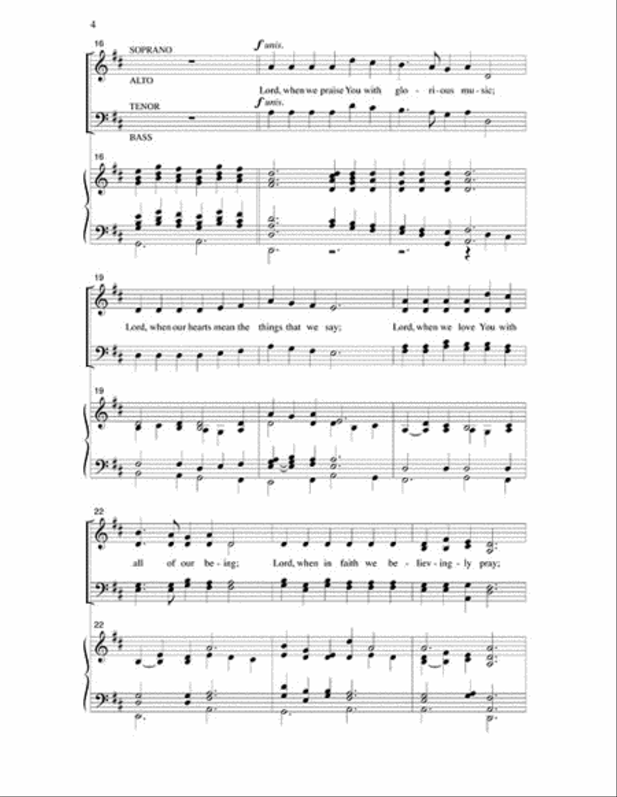 Lord, When We Praise You with Glorious Music 4-Part scores gallery preview page 9