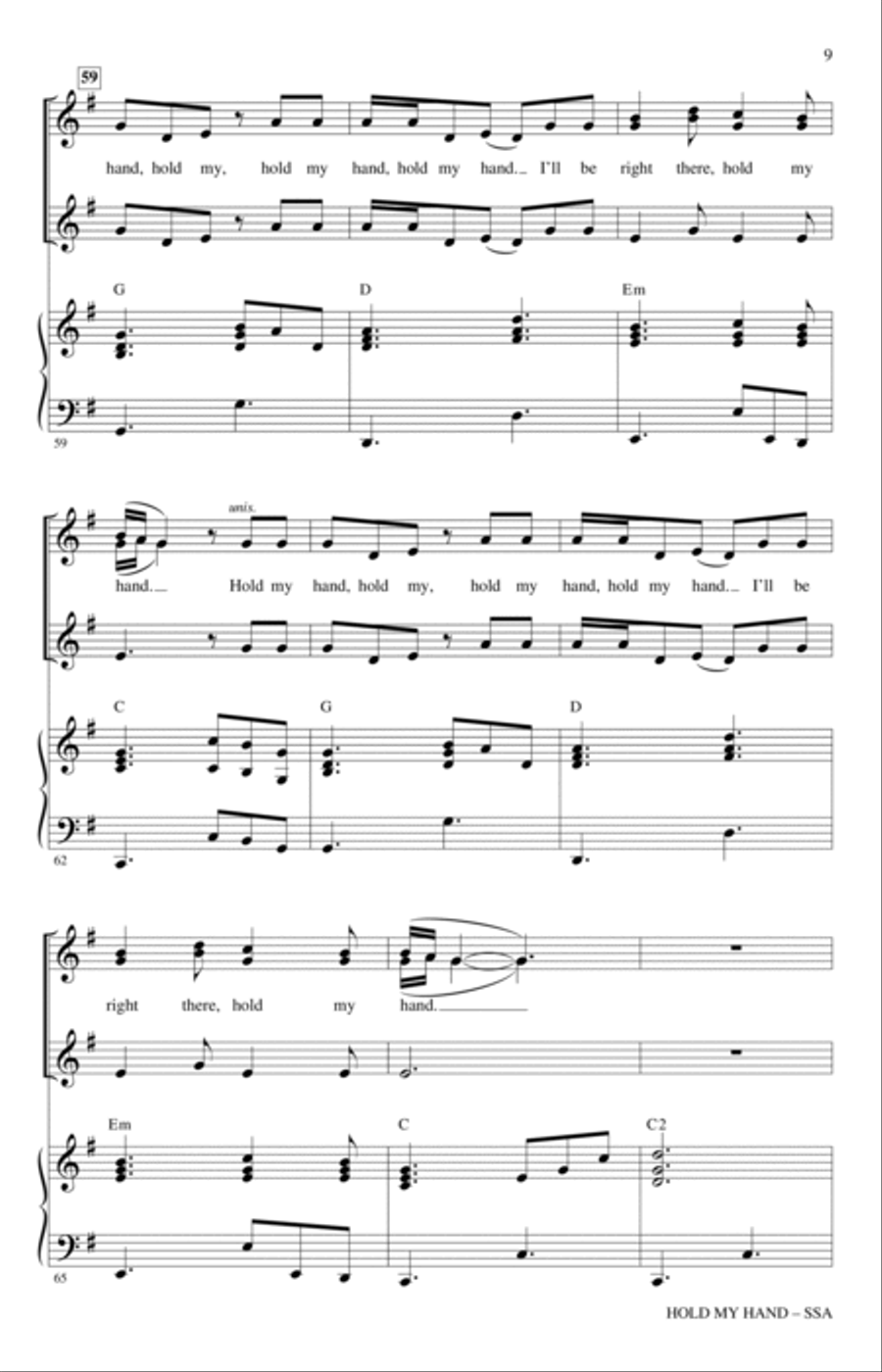 Hold My Hand (from Top Gun: Maverick) (arr. Mac Huff) SSA scores gallery preview page 8