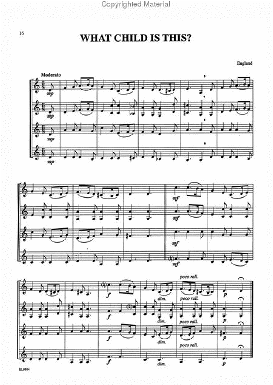 Christmas Quartets for All (Holiday Songs from Around the World) Small Ensemble scores gallery preview page 4
