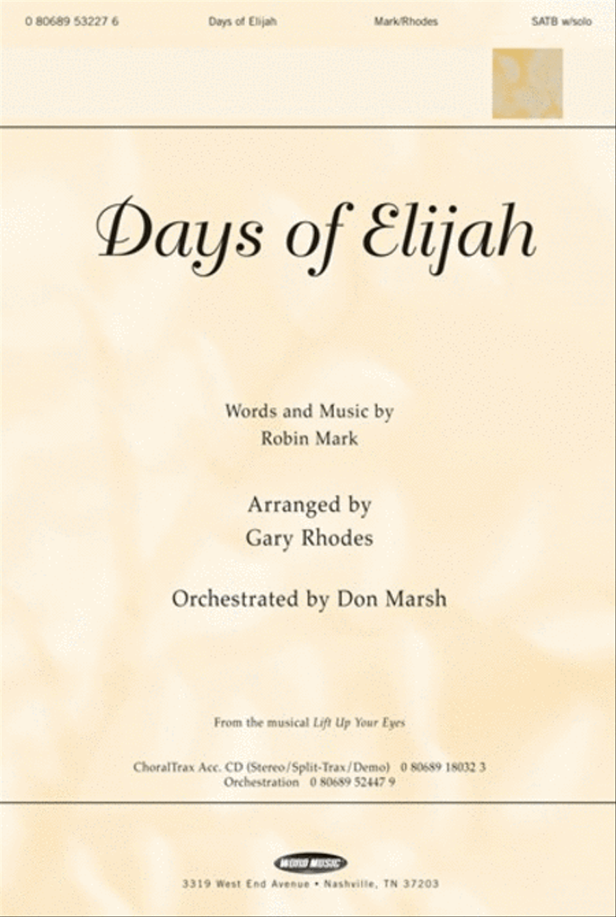 Days Of Elijah - CD ChoralTrax Choir scores gallery preview page 1