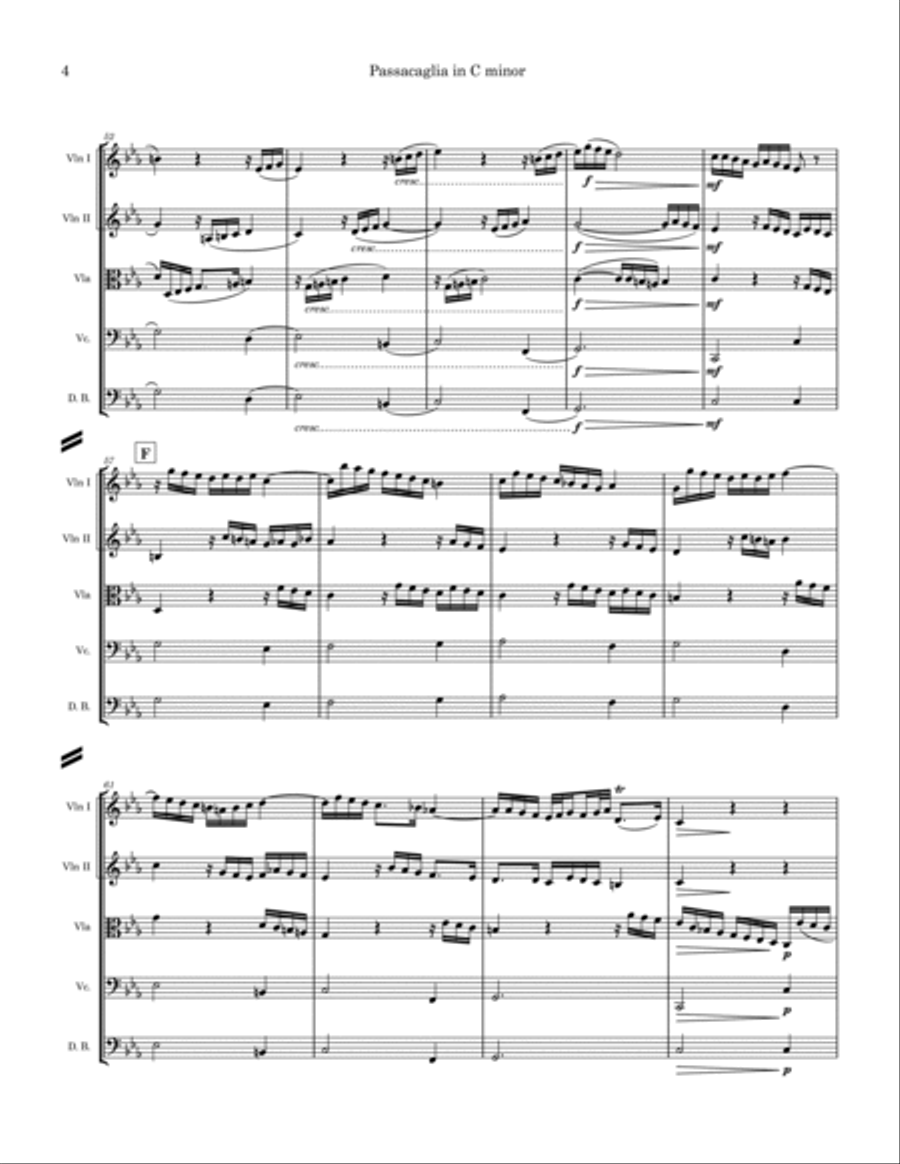 Passacaglia in C minor BWV 582 for String Orchestra String Orchestra scores gallery preview page 4