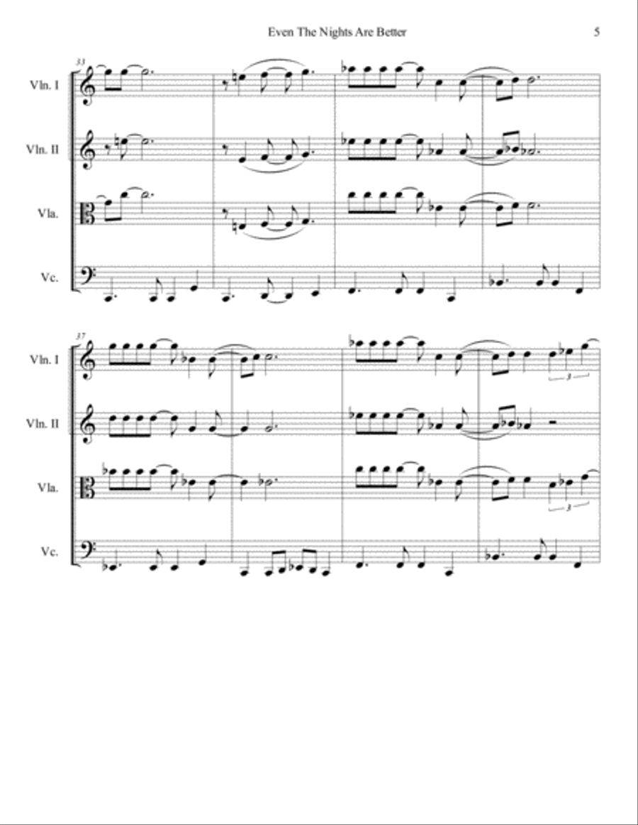 Even The Nights Are Better String Quartet scores gallery preview page 5