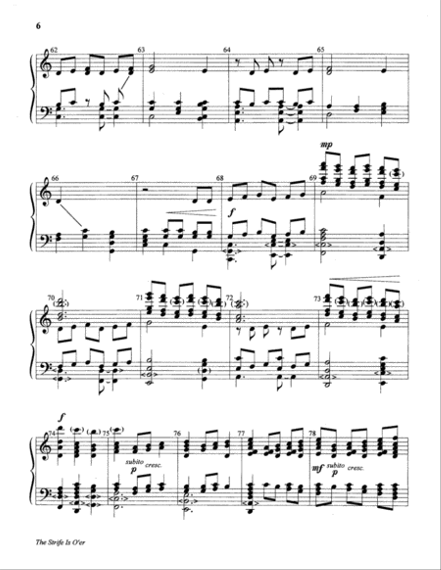 The Strife Is O'er 5-Octaves scores gallery preview page 6