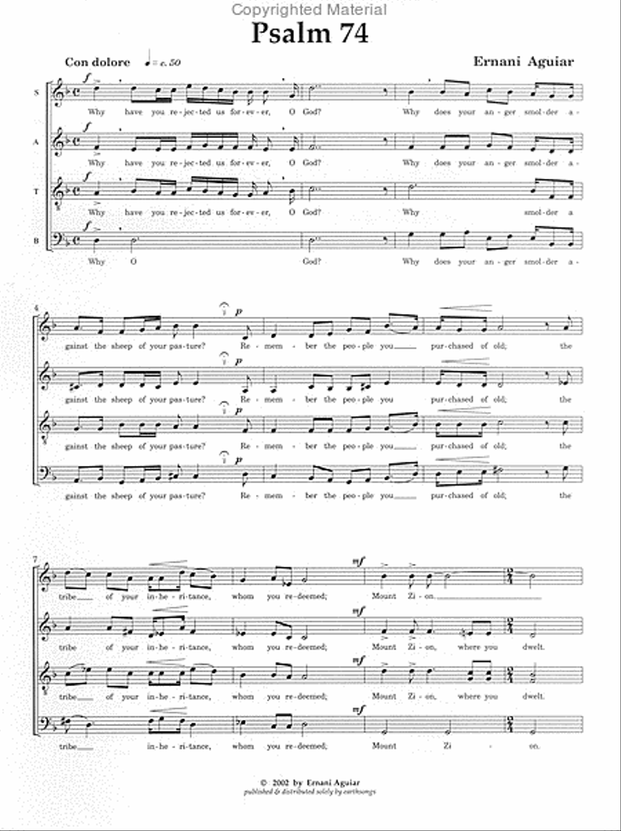 psalm 74 4-Part scores gallery preview page 2