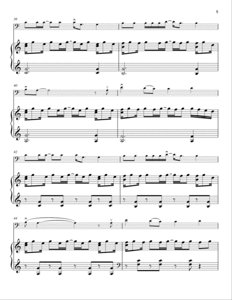 Over The Rainbow / Simple Gifts Cello scores gallery preview page 5