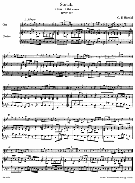 Samtliche Sonaten fur Oboe und Basso continuo