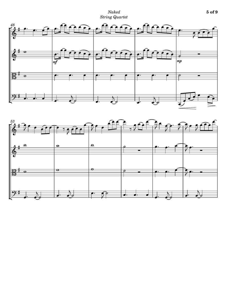 Naked Naked String Quartet scores gallery preview page 5