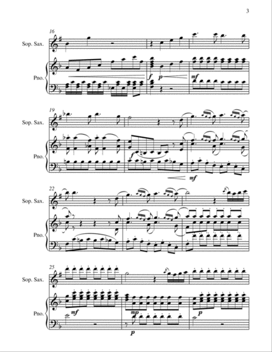 Queen of the Night - From the Magic Flute - Soprano Sax and Piano Chamber Orchestra scores gallery preview page 6