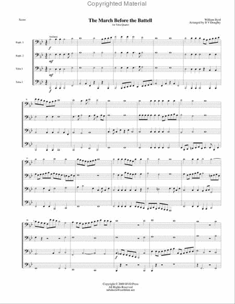March Before the Battell March Before the Battell Tuba Quartet scores gallery preview page 2