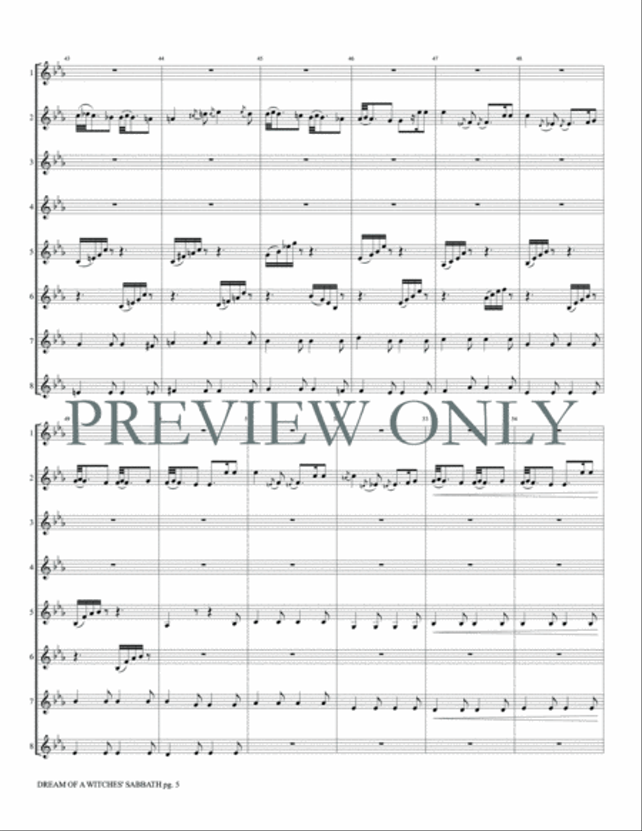 Dream of a Witches' Sabbath Small Ensemble scores gallery preview page 7