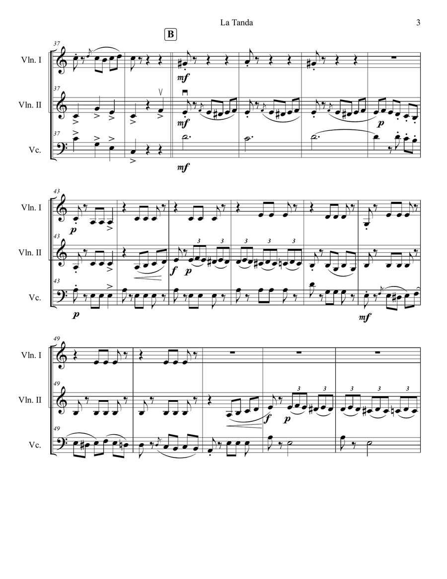 La Tanda String Trio scores gallery preview page 3