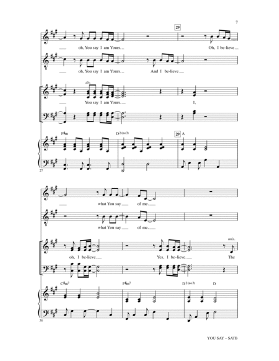 You Say (arr. Heather Sorenson) 4-Part scores gallery preview page 6