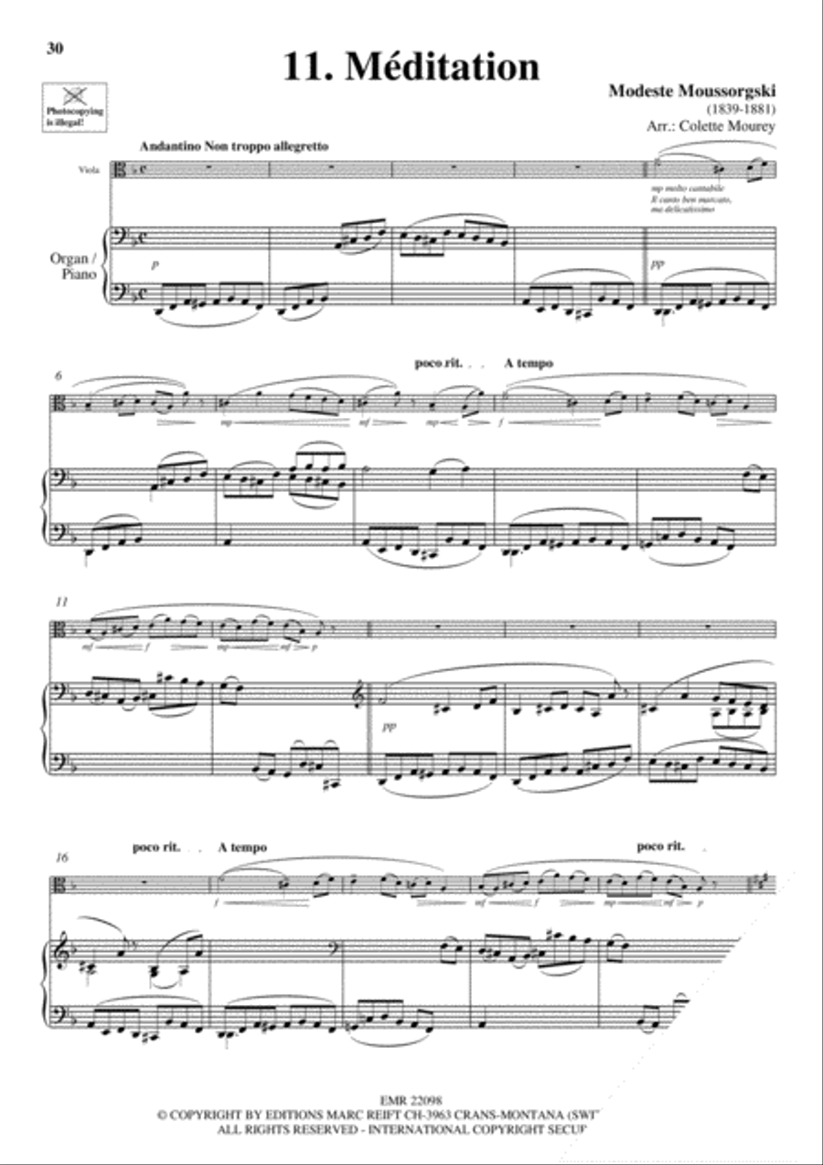 20 Greatest Meditations Piano Accompaniment scores gallery preview page 13