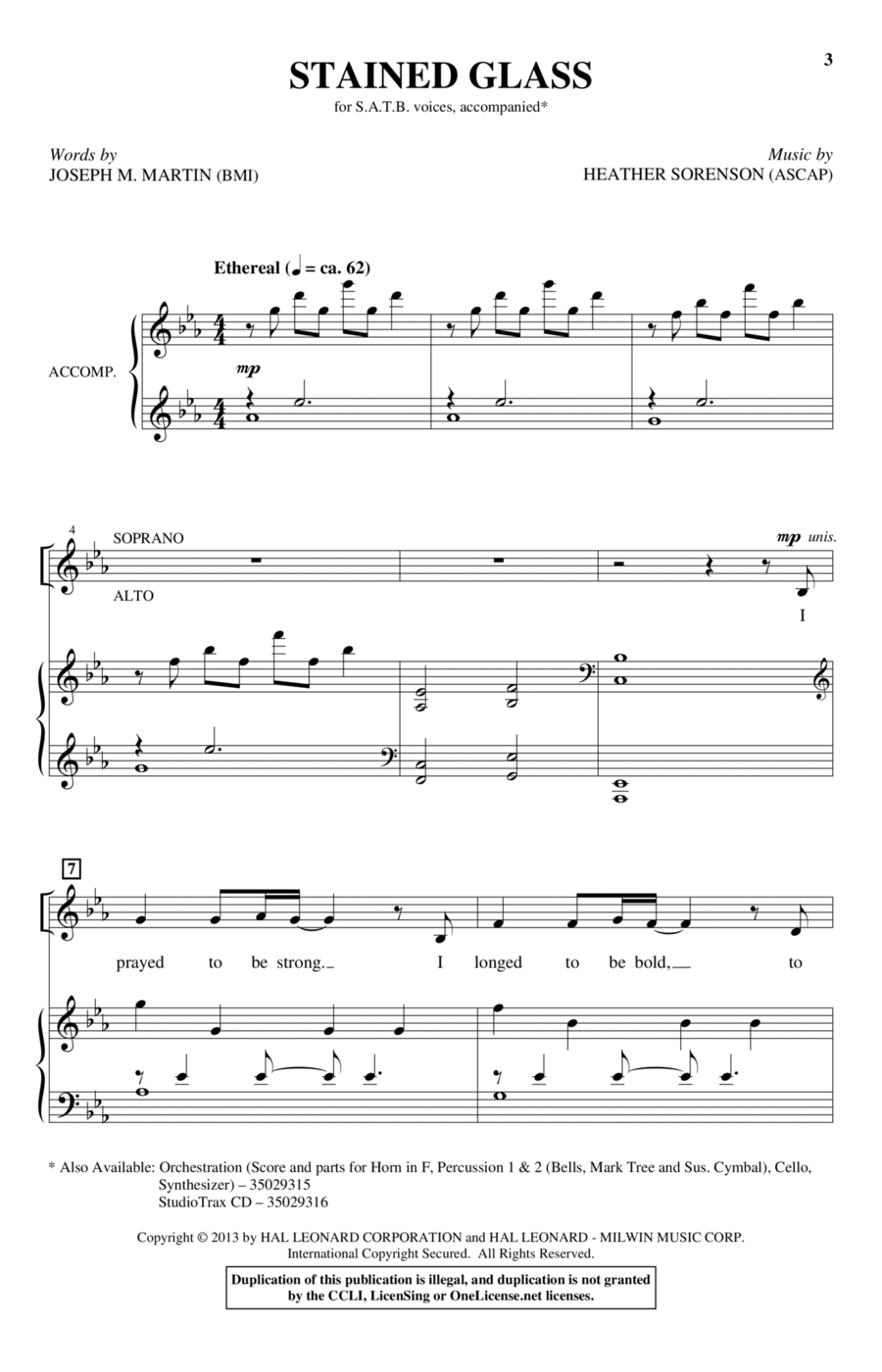 Stained Glass 4-Part scores gallery preview page 1