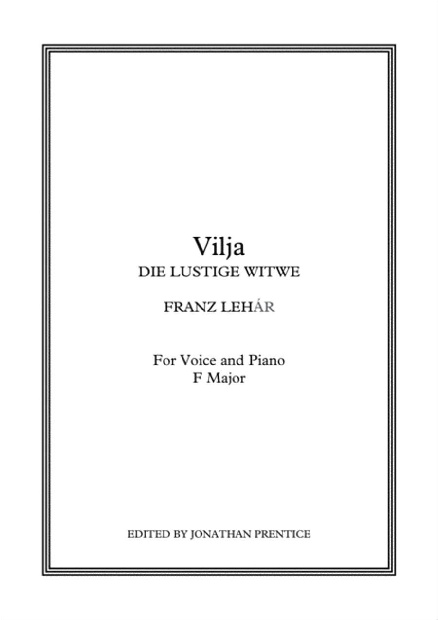 Book cover for Vilja - Die Lustige Witwe (F Major)