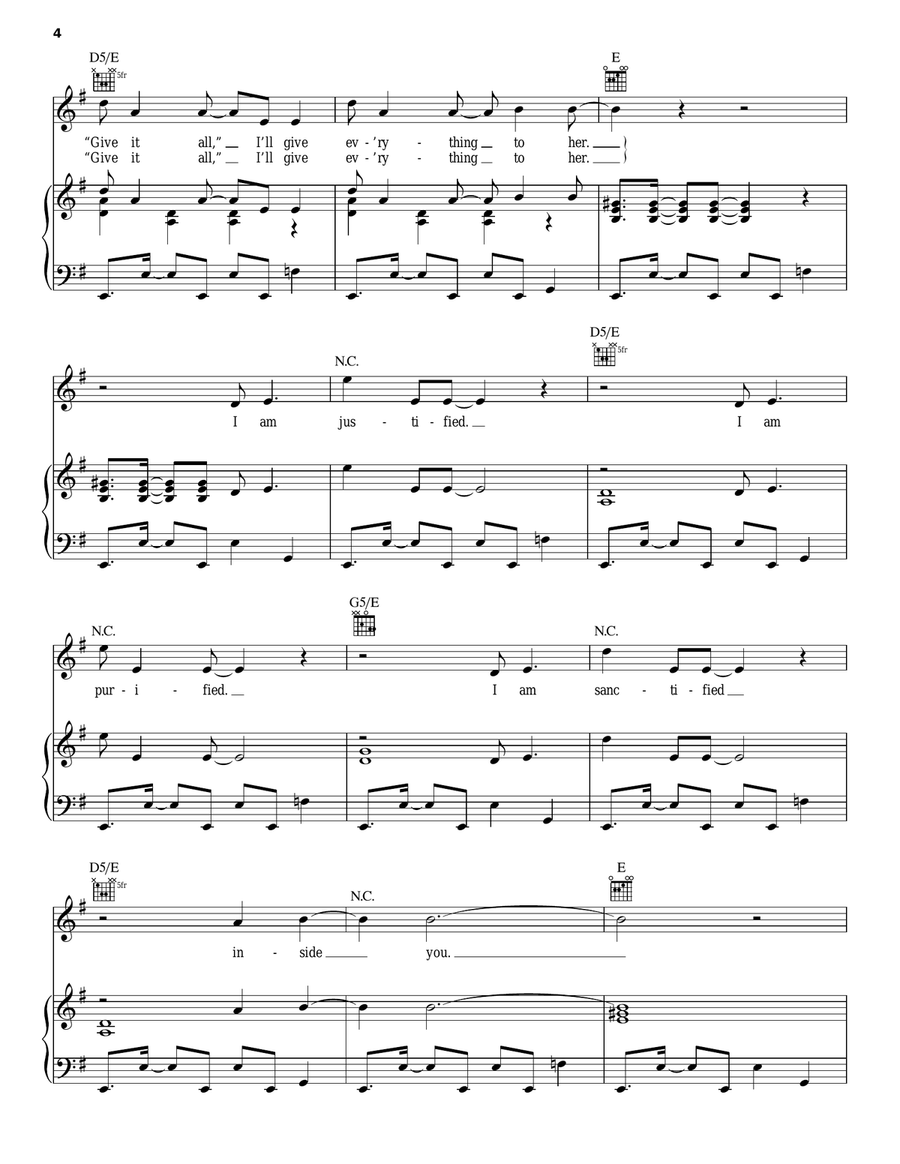 Sanctified Piano, Vocal, Guitar scores gallery preview page 4