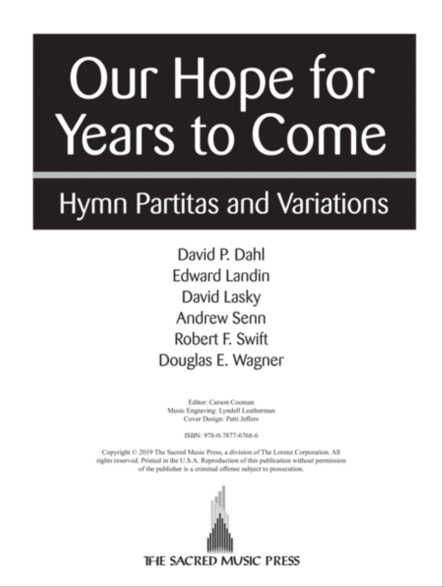 Our Hope for Years to Come Organ scores gallery preview page 1