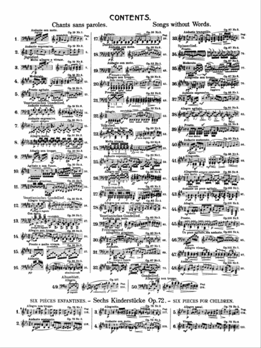 Songs without Words (Complete) and Six Children's Pieces, Op. 72 Piano Solo scores gallery preview page 3