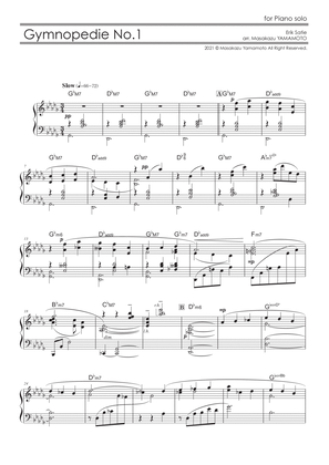 Gymnopedie No.1 (Jazz ver.) [Piano solo / advanced]