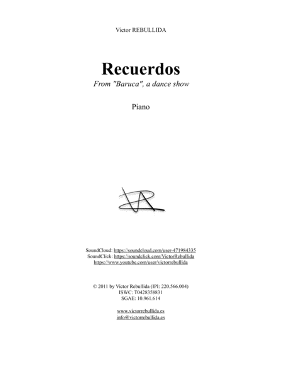 Recuerdos Piano Solo scores gallery preview page 2