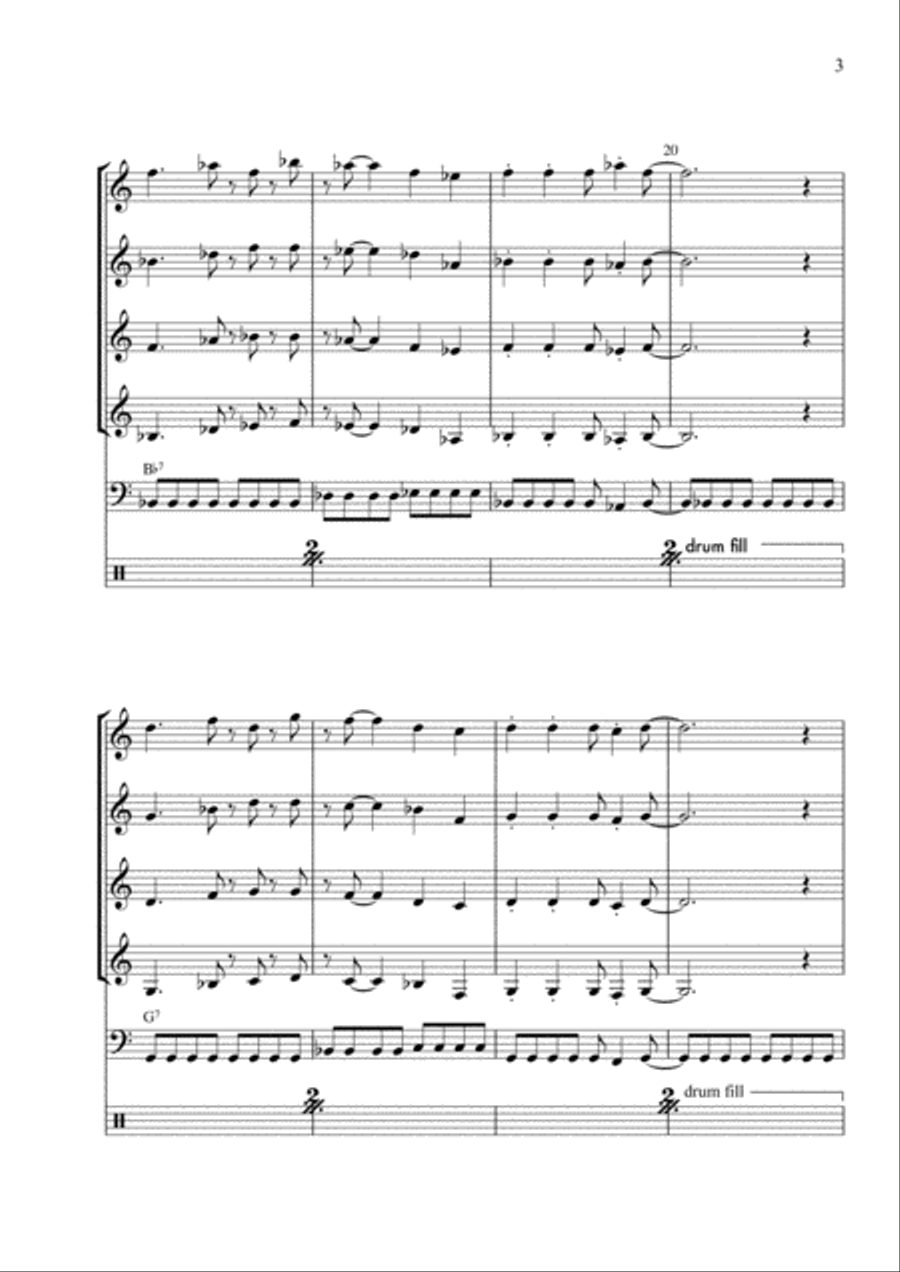 Long Riff Rock for Guitar Band Small Ensemble scores gallery preview page 5