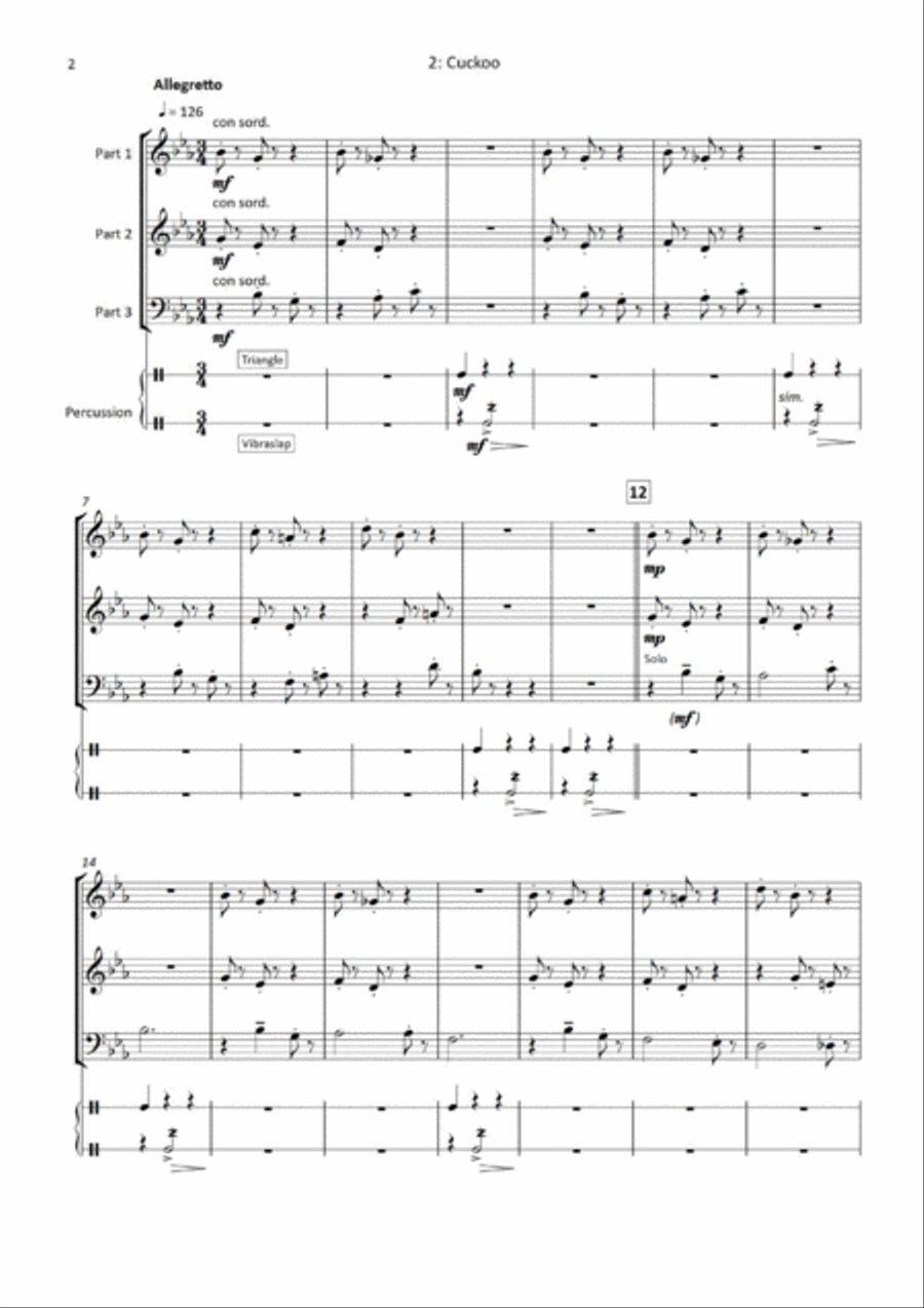 3 Clocks for 3 Brass Brass Ensemble scores gallery preview page 2