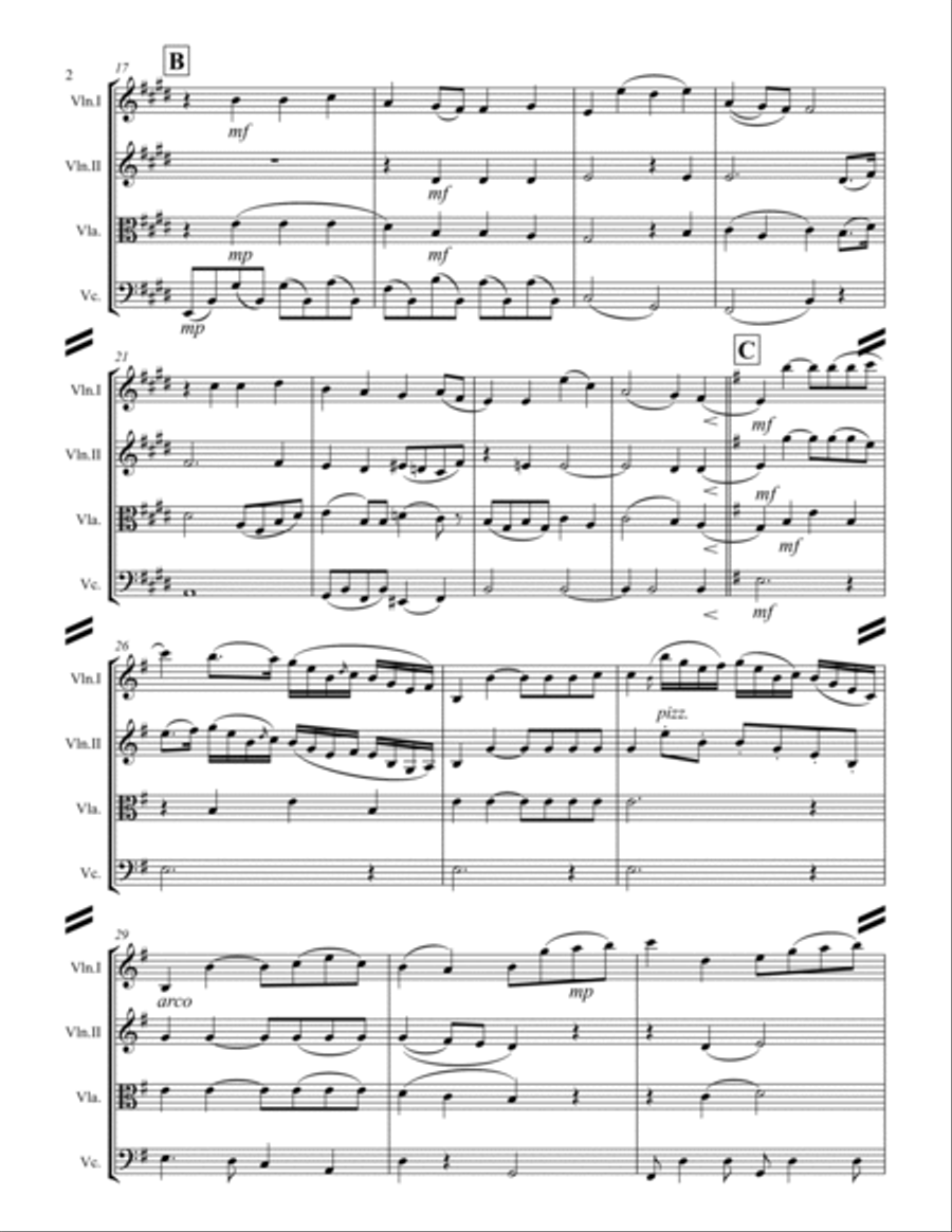 The Snow, Op. 26, No. 1 (for String Quartet) String Quartet scores gallery preview page 3