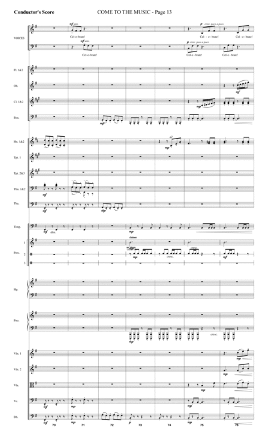 Come to the Music - Score Choir scores gallery preview page 13