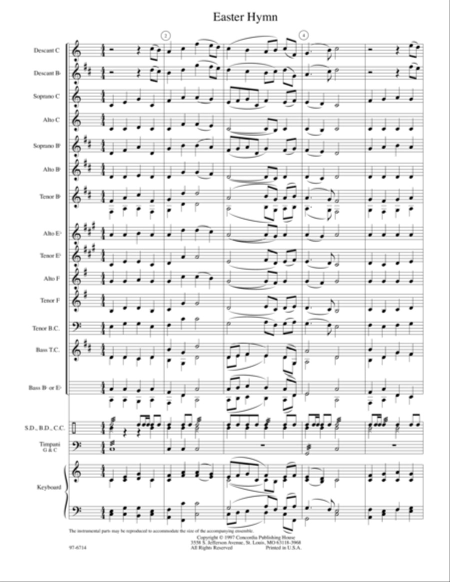 Hymnal Companion for Woodwinds, Brass and Percussion: Lent, Easter Choir scores gallery preview page 2