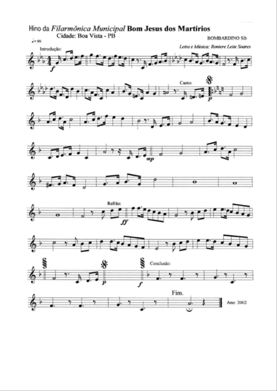 Hino da Filarmônica Bom Jesus (Loira Lira) Marching Band scores gallery preview page 6