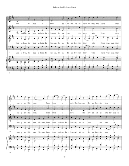 Beloved, Let Us Love (Parrat) - Anthem - Chorale Variant image number null