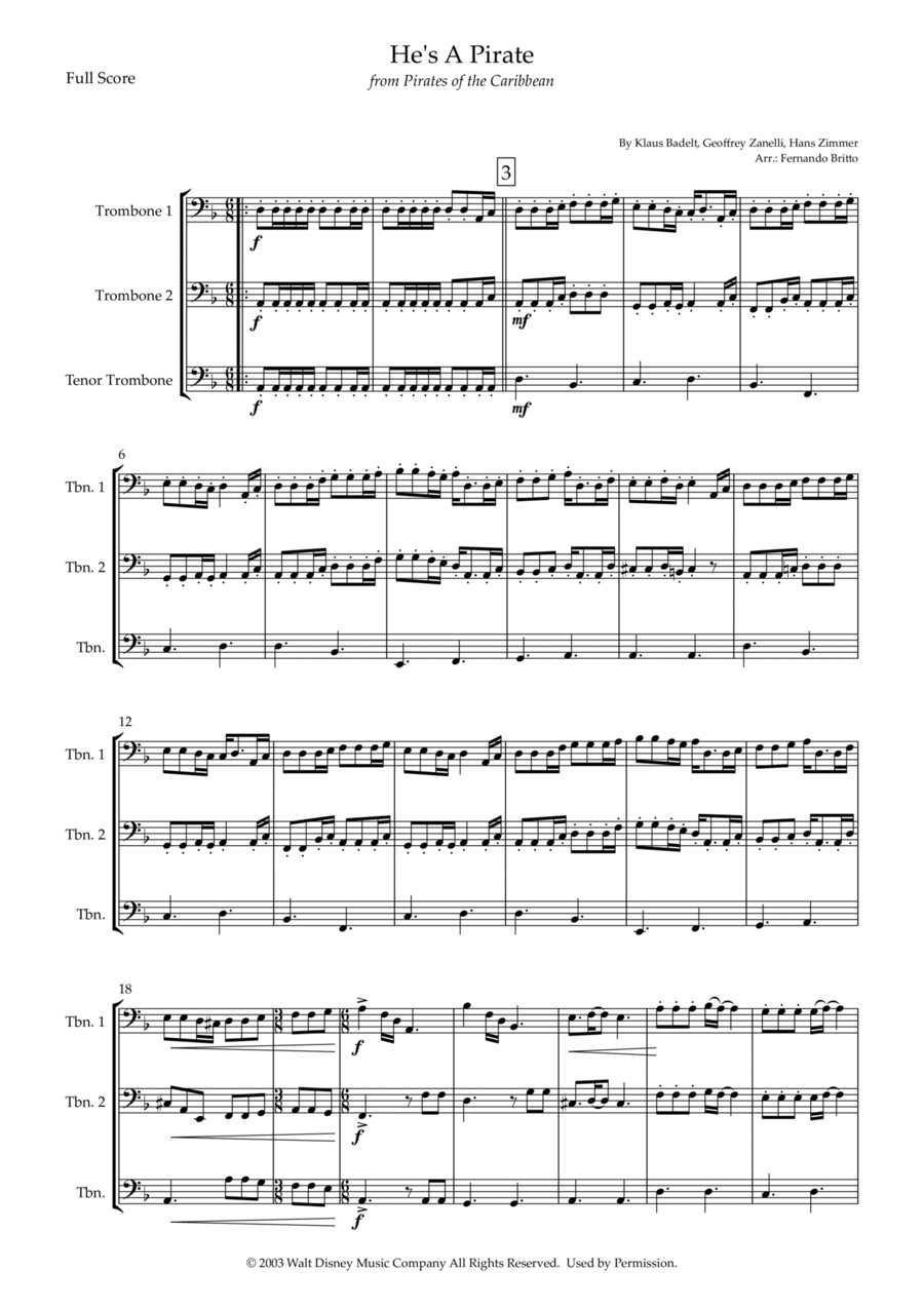 He s A Pirate by Hans Zimmer Brass Ensemble Digital Sheet Music Sheet Music Plus