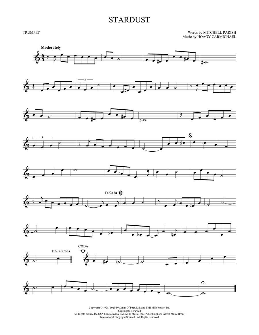 Stardust Trumpet Solo scores gallery preview page 1