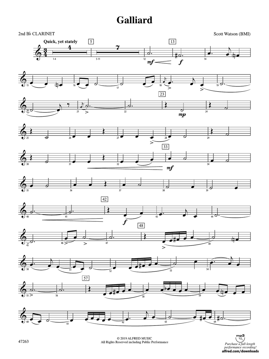 Galliard: 2nd B-flat Clarinet